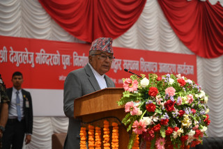 पाटन दरबार क्षेत्रमा पुनर्निर्माण गरिएको श्री देगुतलेजु मन्दिर उद्घाटन गर्दै राष्ट्रपति पौडेल