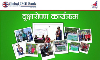 ग्लोबल आइएमई बैंकद्वारा टोखा र दिक्तेल रूपाकोट मझुवागढी नगरपालिकामा बृक्षारोपण