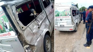 ट्रक र इभी गाडी ठोक्किँदा २ जनाको मृत्यु,  २ घाइते