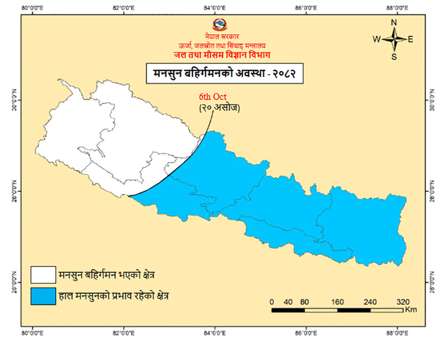 सुदूरपश्चिम, कर्णाली र लुम्बिनी प्रदेशबाट बाहिरिन सुरु गर्‍यो मनसुन