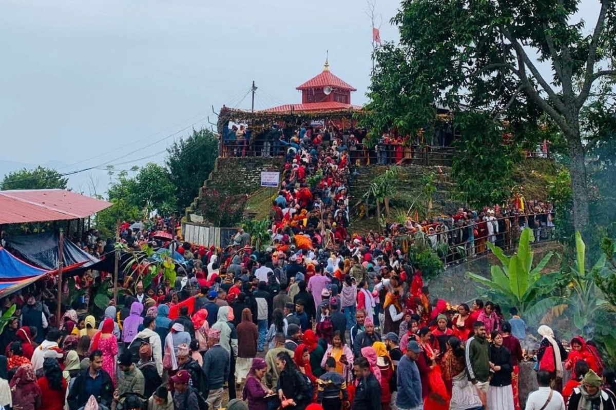 थानीमाई मन्दिरमा एकैदिन ८६ फूलका डोली भित्रिए