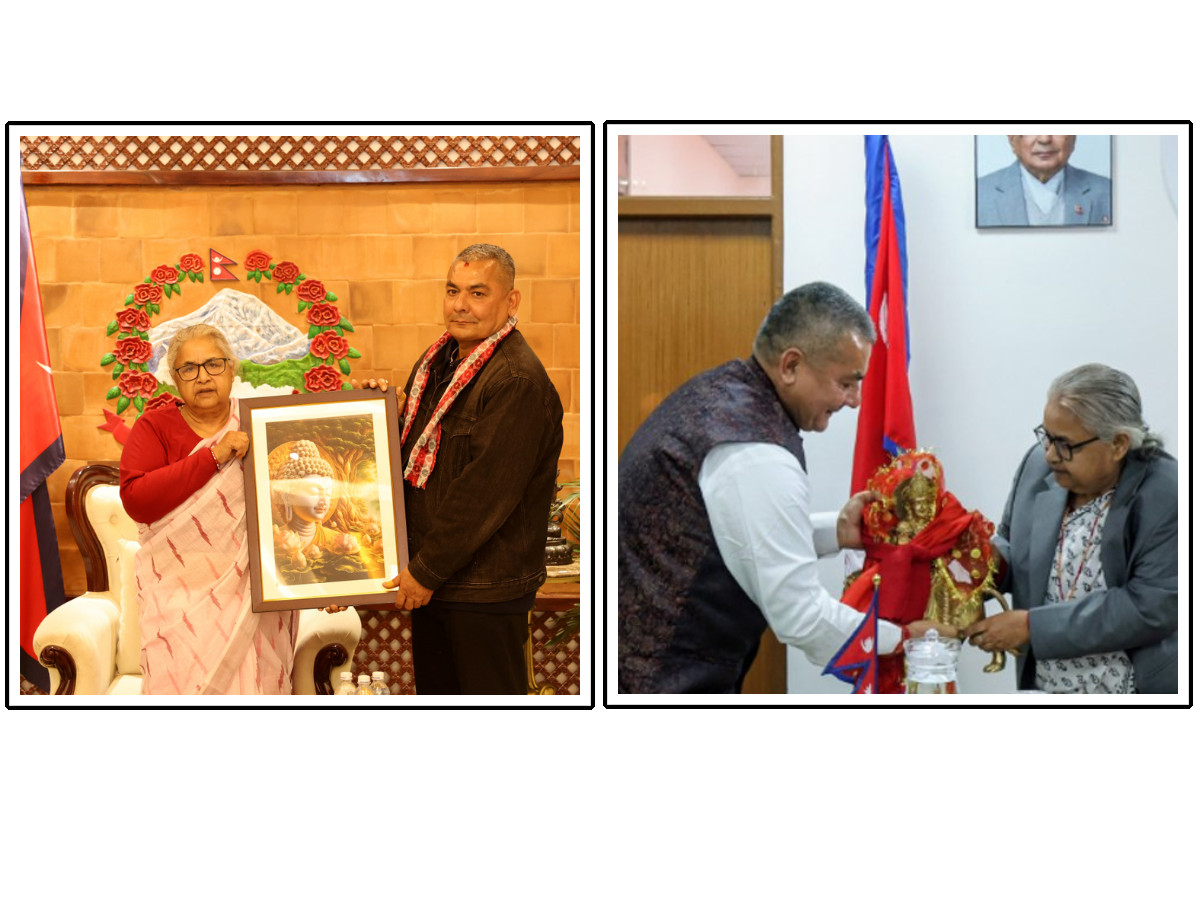 प्रधानमन्त्री सुशीला कार्की र दुर्गा प्रसाईंबीच भेटवार्ता,  दिइन्  बुद्धको चित्र उपहार
