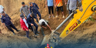 माटोको ढिस्कोले पुरिएर २ मजदुरको मृत्यु, एकजना गम्भीर घाइते
