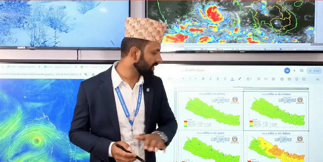बङ्गालको खाडीमा बनेको न्यूनचापीय प्रणाली नेपालतर्फ : बिहीबारदेखि शनिबारसम्म सतर्कता अपनाउन आग्रह